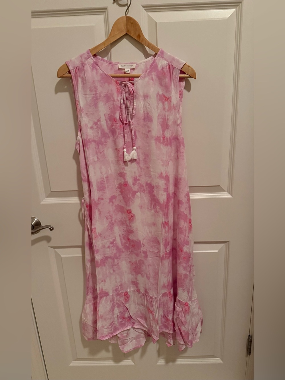 Beach Lunch Lounge Women's M Boho Tie Dye Pink Haze Lou Lou Maxi Sundress NEW